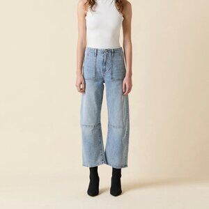 781. LE JEAN Utility Soft Barrel Denim Jeans Blue Haven $268 NWT Sz 27
